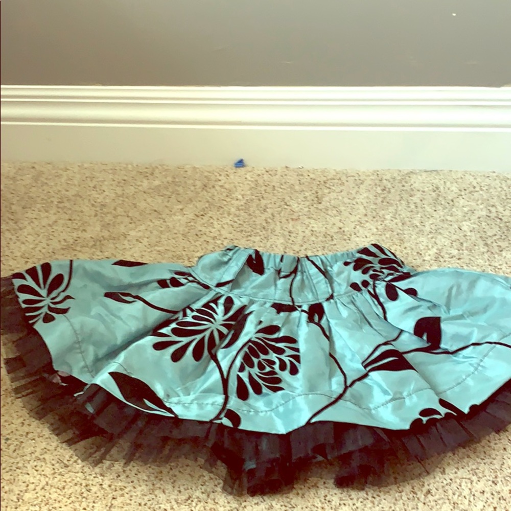 Black and blue skirt with pattern